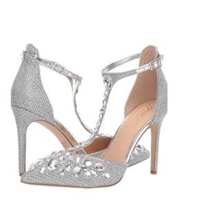 Jewel Badgley Mischka Women's UMAY Shoe, Silver